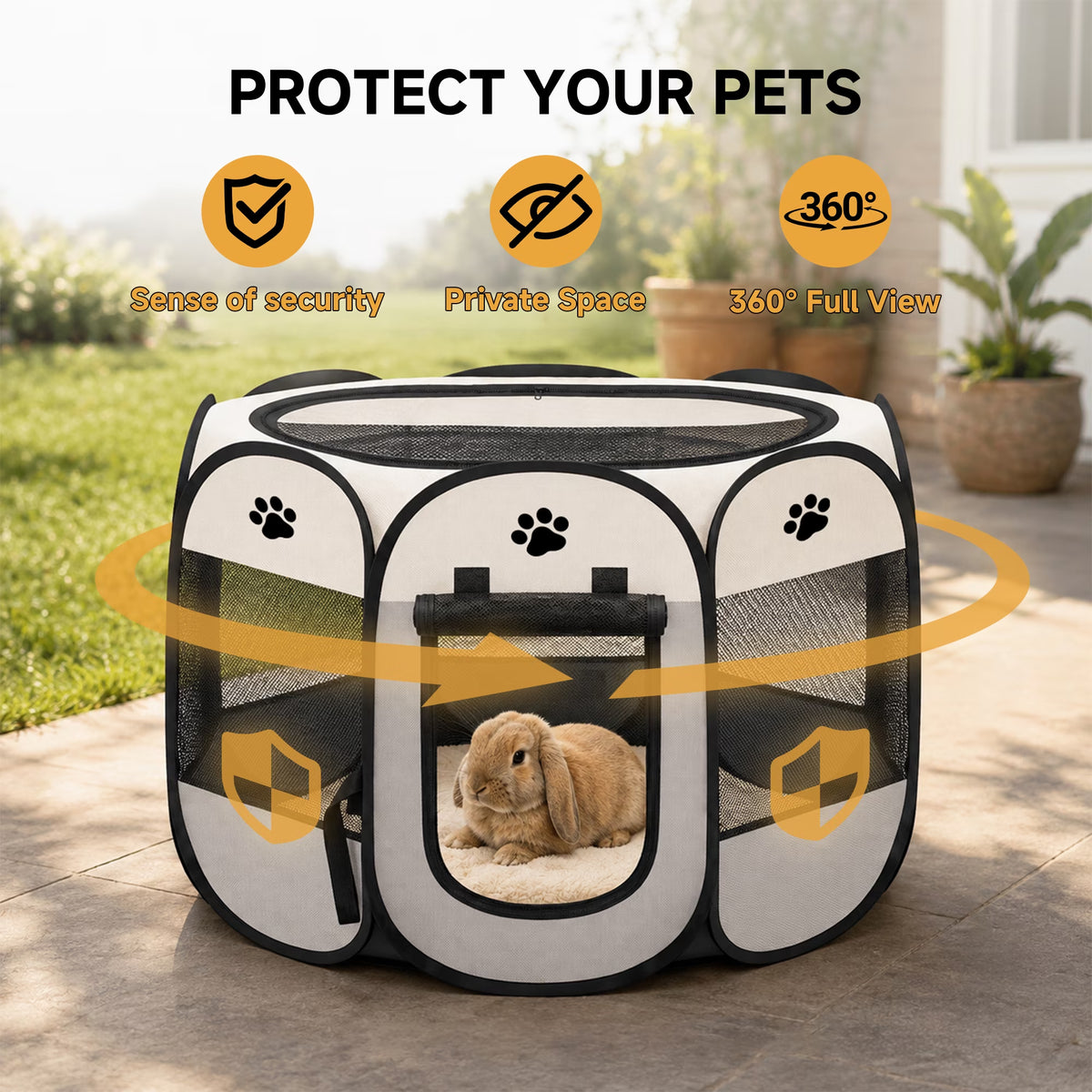 Cat Playpen,29" Pop-Up Cat Cage with Side Pocket,Pet Playpen for Small Animal Indoor outside Kitten Playpen 29" Diameter 17" Height
