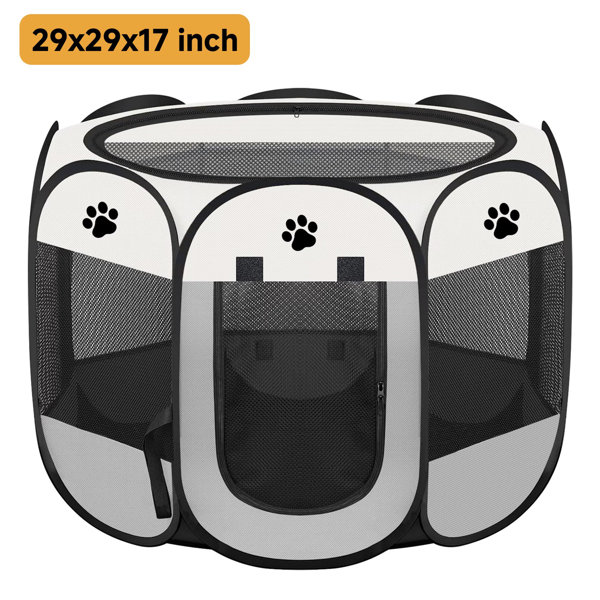 Cat Playpen,29" Pop-Up Cat Cage with Side Pocket,Pet Playpen for Small Animal Indoor outside Kitten Playpen 29" Diameter 17" Height